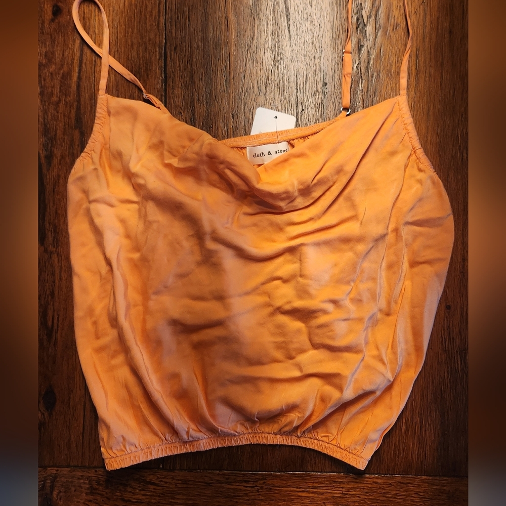 CLOTH & STONE EVEREVE COWL NECK TANK APRICOT MEDIYM *NWT*